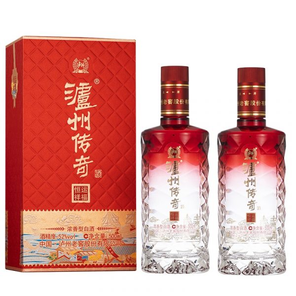泸州老窖泸州传奇恒运祥福浓香型白酒500ml*2瓶